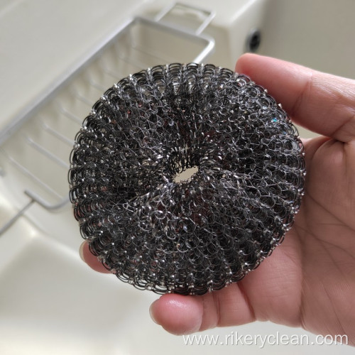 Round Steel Wool Mesh Scourer Scrubbing Pad